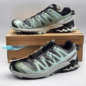 NEW SALOMON Women's XA Pro 3D V9 Trail Running Shoes / Quiet Shade/Lily Pad/Blue